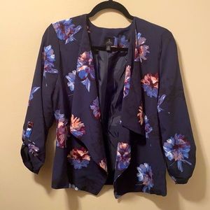 Navy floral blazer